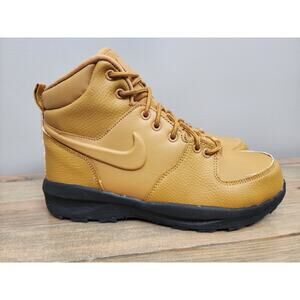 Nike Manoa LTR Boots Youth Size 6.5Y Wheat Black Leather Hiking BQ5372-700